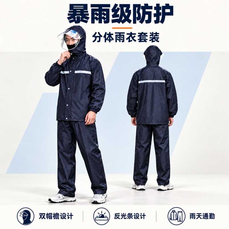 雨衣雨裤套装男款全身成人分体式外卖骑手摩托电动车雨衣暴雨专用