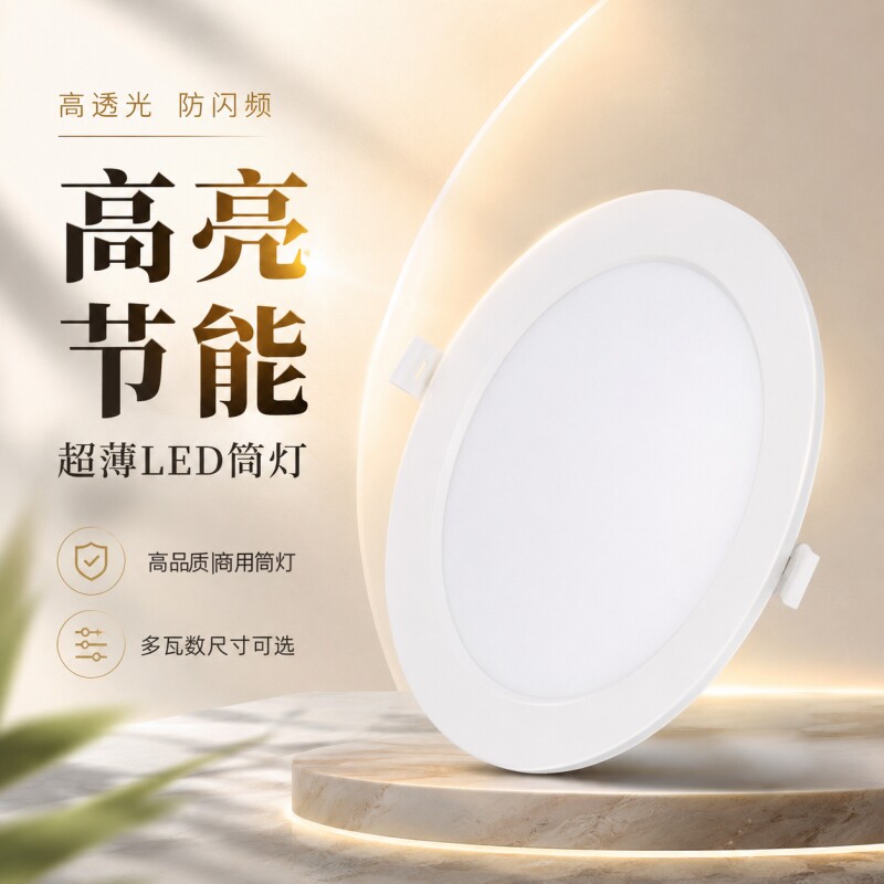 筒灯led嵌入式7.5开孔5瓦9瓦12瓦20瓦吊顶家装超薄商用洞