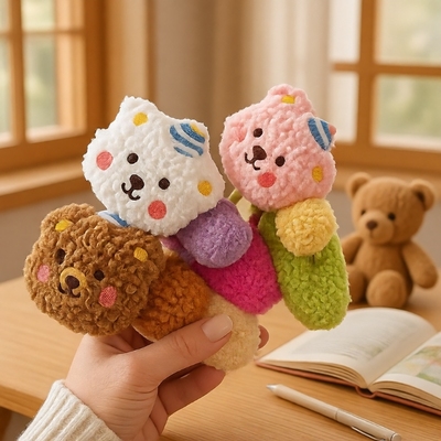毛绒布丁熊发夹|超3000次加购