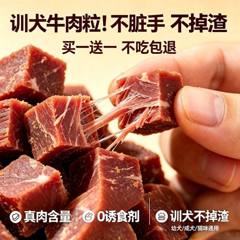 狗狗牛肉粒磨牙棒幼小型犬泰迪金毛训犬练奖励冻干宠物零食牛肉味