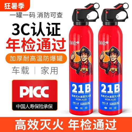 3C认证车载水基灭火器21B