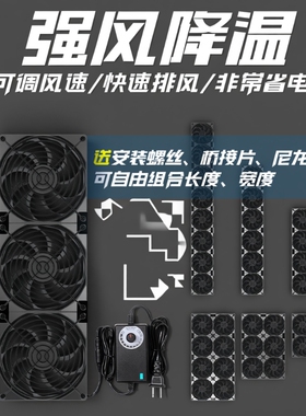 14cm大风量高转速220V散热风扇电脑主机外置静音可调速高速降温
