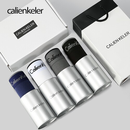 男士内裤CALIENKELER平角裤透气抗菌正品内裤舒适短裤衩头礼盒装