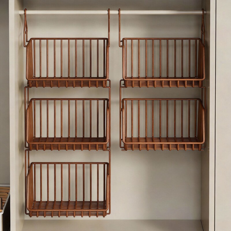 衣柜收纳挂袋悬挂式分层置物架可叠加衣服置物架柜内包包整理挂篮