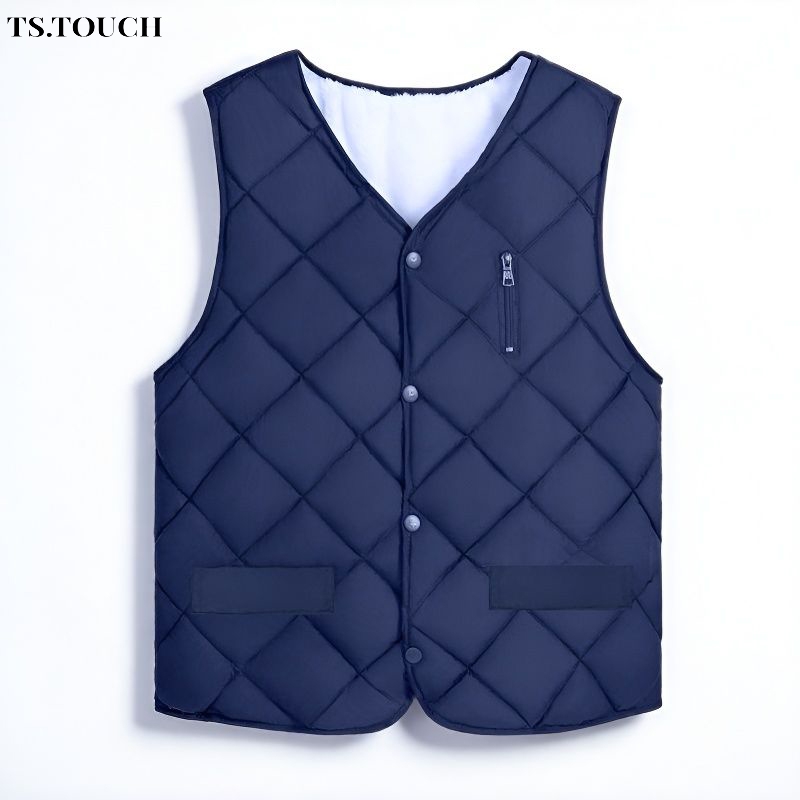 无袖加绒加棉宽松保暖马甲