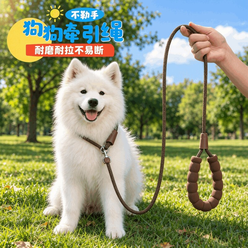 狗狗牵引绳防爆冲p绳p链狗链子小中大型犬防缠绕训犬宠物遛狗狗绳