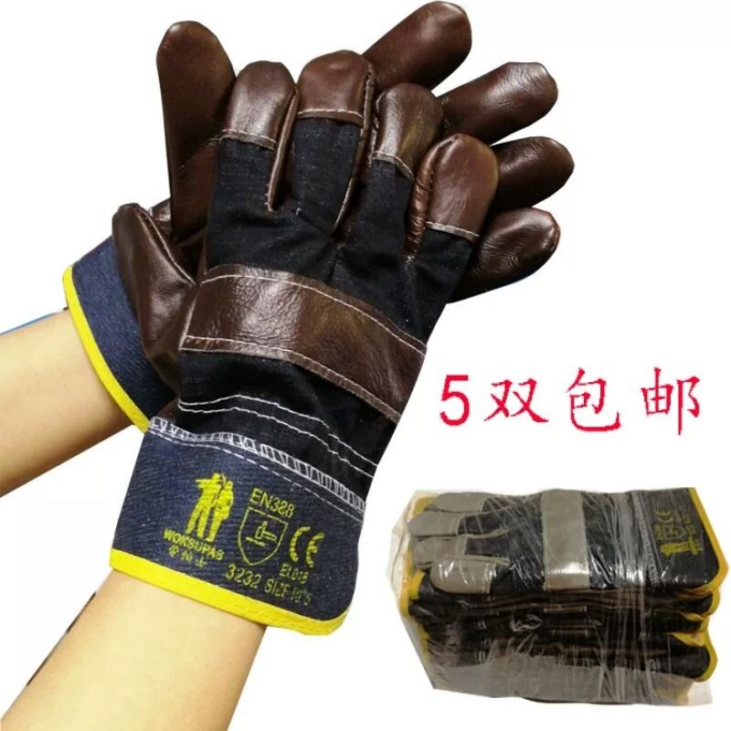 短款头层牛皮 电焊手套 焊工焊接手套耐高温隔热耐用劳保防护手套