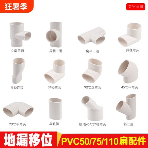 pvc扁管厕所厨房阳台管道配件