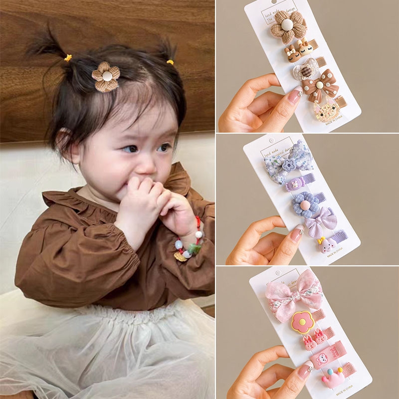 可爱婴儿宝宝全包布发夹儿童婴幼儿不伤发汗毛夹女童bb夹发卡头饰