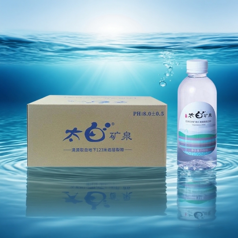 太白天然偏硅酸矿泉水350ml*24瓶/箱PH8.0弱碱天然岩层