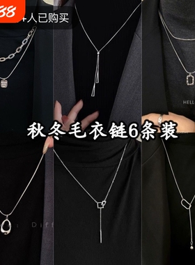 钛钢长项链毛衣链轻奢高级感女款新款小众饰品秋冬衣服配饰双层