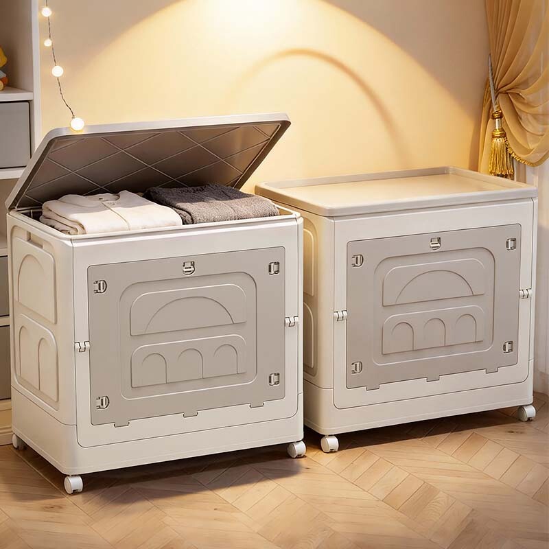 衣服被子收纳箱超大容量家用翻盖带轮滑可折叠储物柜收纳柜衣物
