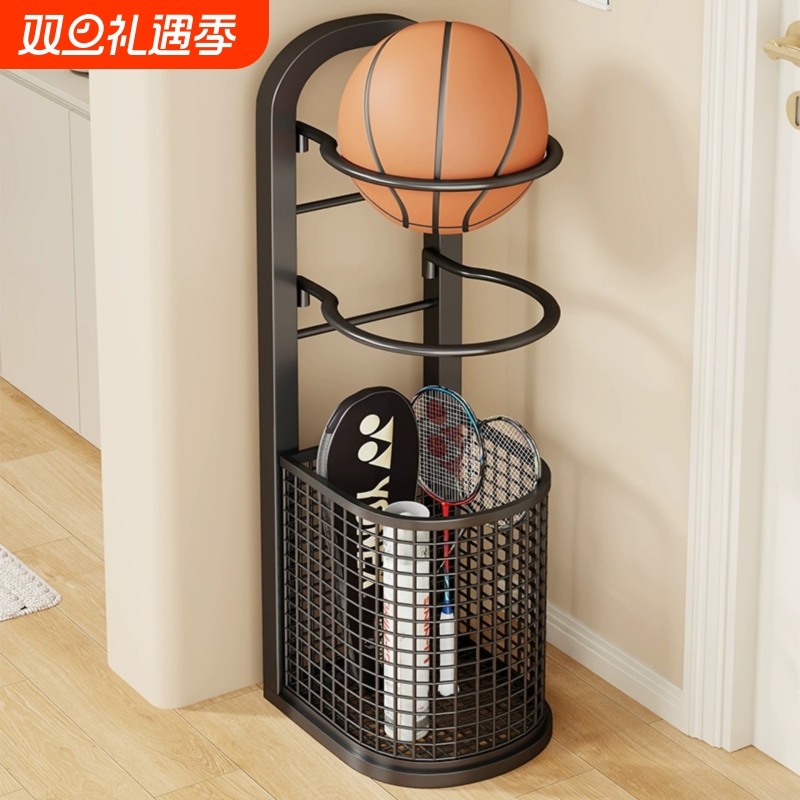 篮球收纳架家用多层大容量室内球类置物架足球整理收纳筐羽毛球
