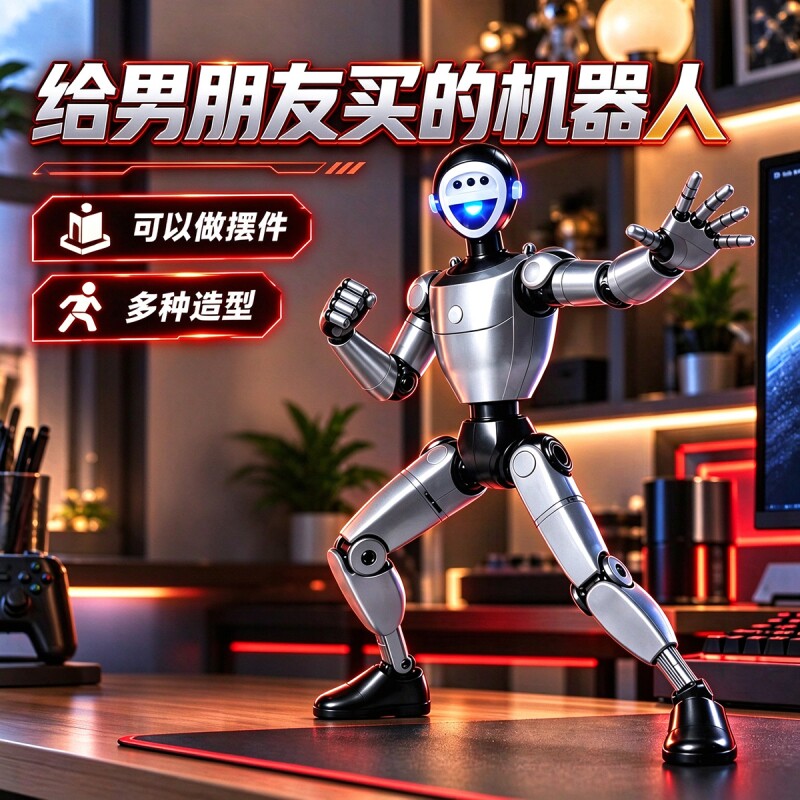 声光表白机器人关节可动仿生人偶摆件模型创意把玩男孩玩具礼物