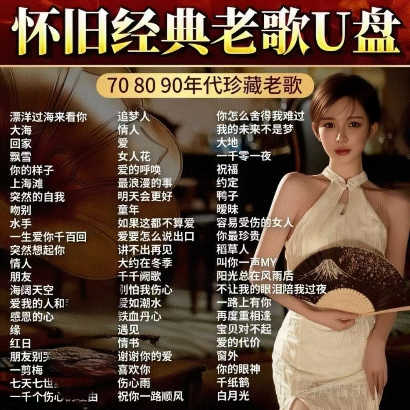 车载u盘歌曲成名经典怀旧老歌宝丽金708090无损高音质USB音乐优盘