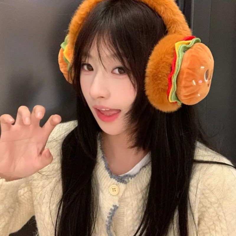 卡通可爱毛绒汉堡耳罩女冬季新款学生骑行可折叠保暖防冻护耳耳套,服饰配件/皮带/帽子/围巾,耳套,淘宝优惠券,粉丝福利购,淘宝优惠卷