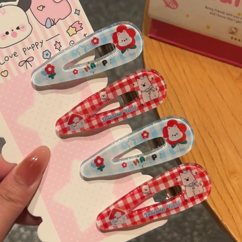 少女洋气发夹鸭嘴发卡可爱小狗甜美学生百搭ins刘海新款卡通发饰
