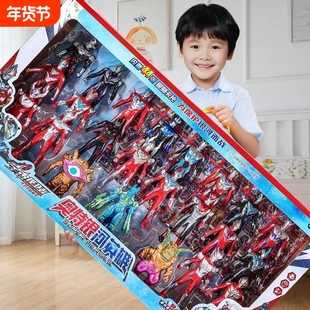 奥特超人的玩具迪迦变形人偶全套男孩礼盒套装软胶的怪兽手办卡片