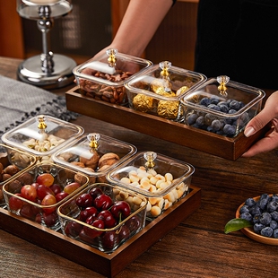 家用果盘客厅2024新款水果盘坚果盘收纳盒零食干果高颜值精致摆件