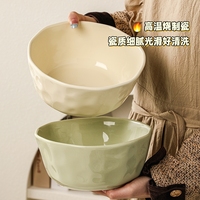 奶油風餐具碗家用2024年新款陶瓷湯碗特別好看的碗奶黃奶綠超大號
