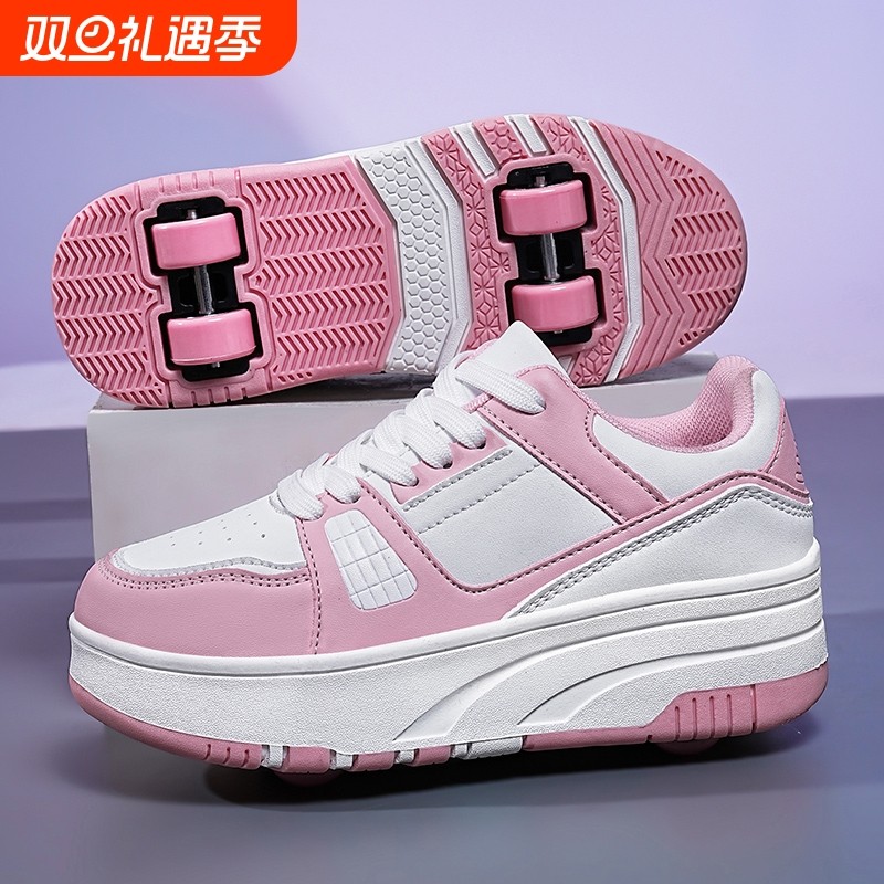 儿童暴走鞋男童轮滑四轮爆走鞋学生青少年溜冰鞋四轮女童滑轮鞋..