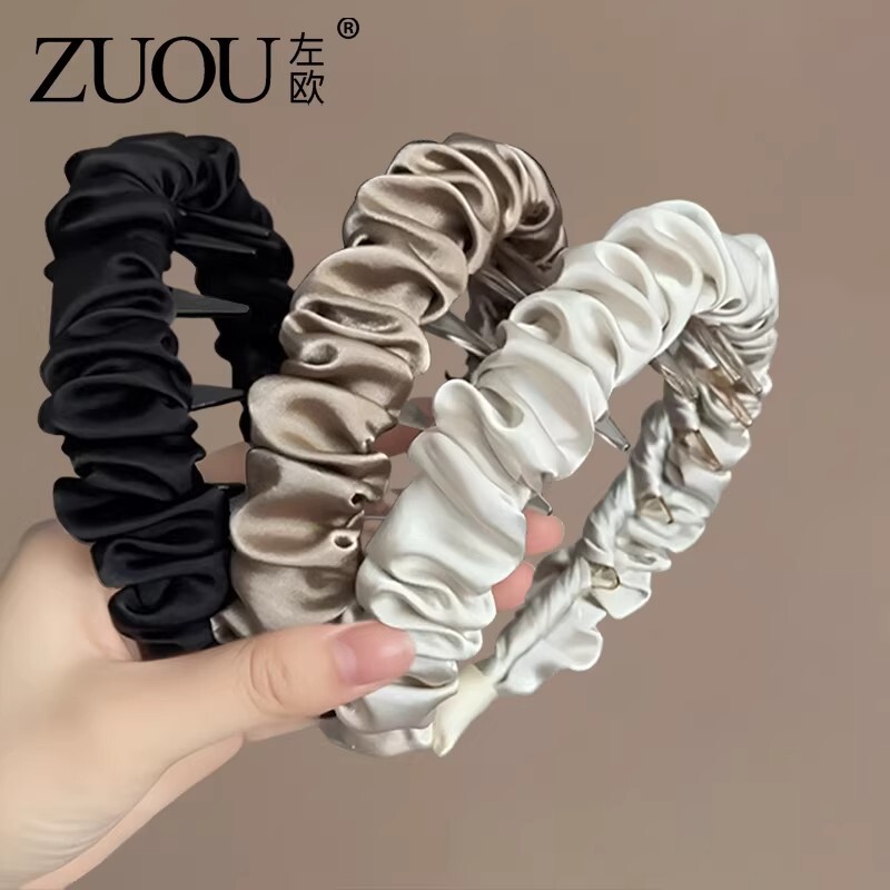轻奢高级感发箍女2026新款发卡箍高颅顶头饰戴宽边黑色蓬松布艺