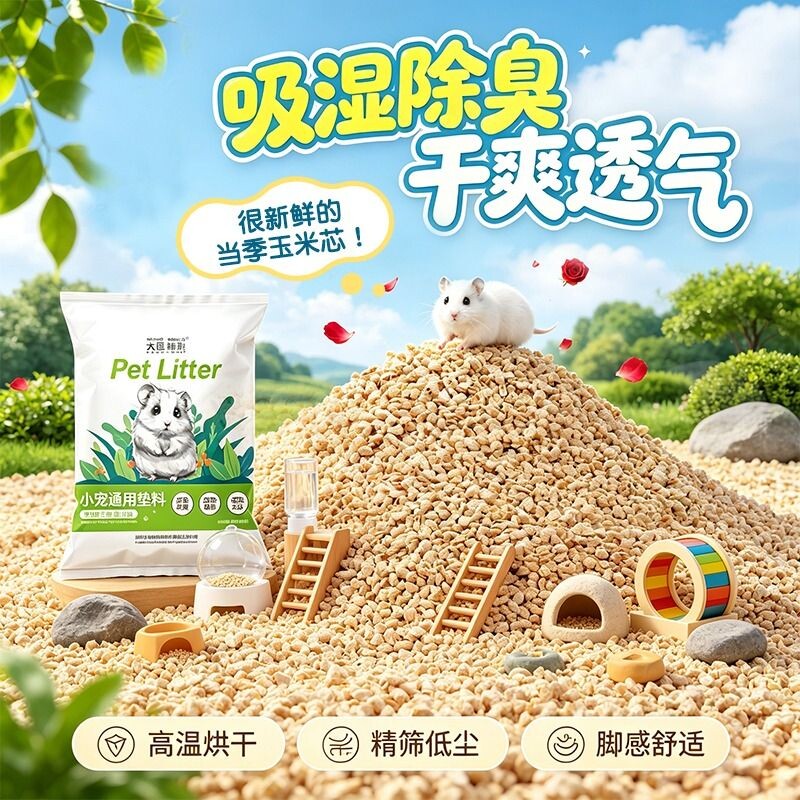 玉米芯仓鼠垫料尿砂沙金丝熊木屑花枝鼠鹦鹉除臭颗粒四季用品大全图片