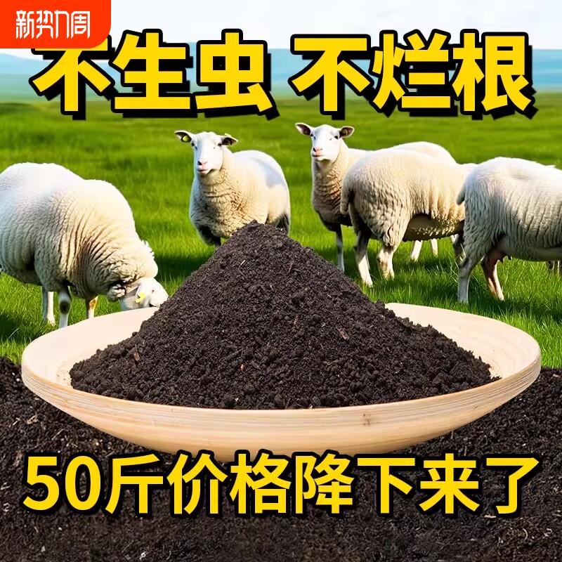 羊粪发酵有机肥料有机肥蔬菜专用内蒙古羊粪肥羊屎种菜土壤种植