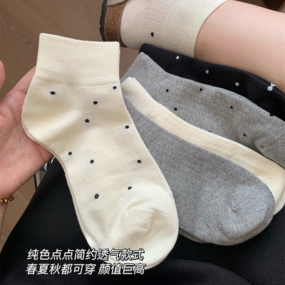 7A抑菌袜子女款春秋女士波点运动