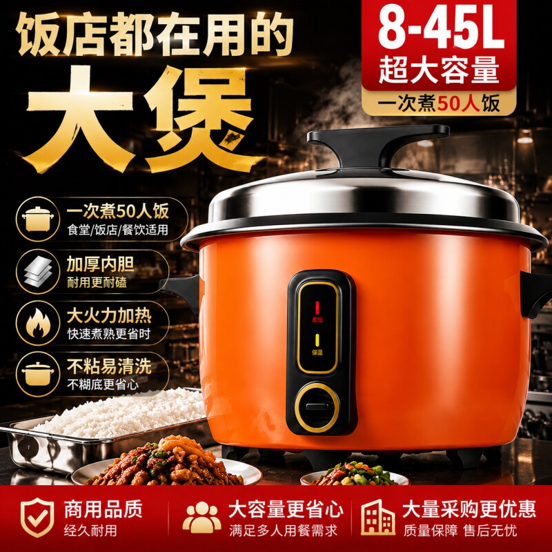 苏泊商用电饭煲10-60人大容量8-45L加厚食堂饭店酒店电饭锅内胆