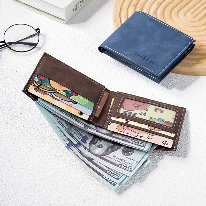 2025新款男士钱包短款超薄多卡位皮夹卡包男款大学生潮流软皮钱夹