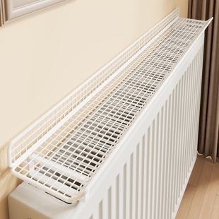 暖气片置物架上方遮挡装饰隔板晾衣架暖气管架子显示器增高收纳