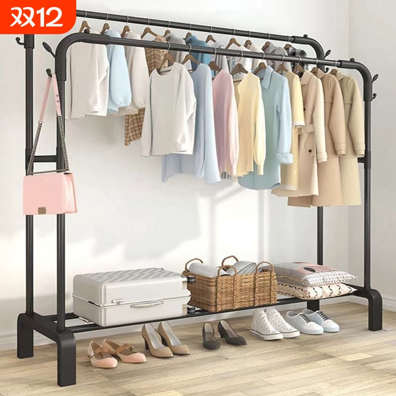 晾衣架子落地式挂衣架简易家用高承重网红衣服衣服架衣柜置物衣物