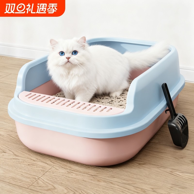 猫砂盆超大号防外溅猫厕所特大防臭半封闭式猫屎盆巨大幼猫咪用品