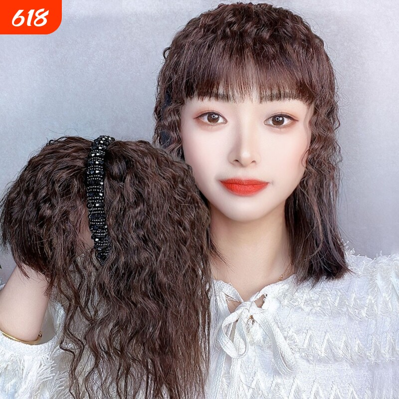 发箍假发女一体前额头顶全真人发新款遮白发补发片隐形无痕假发片