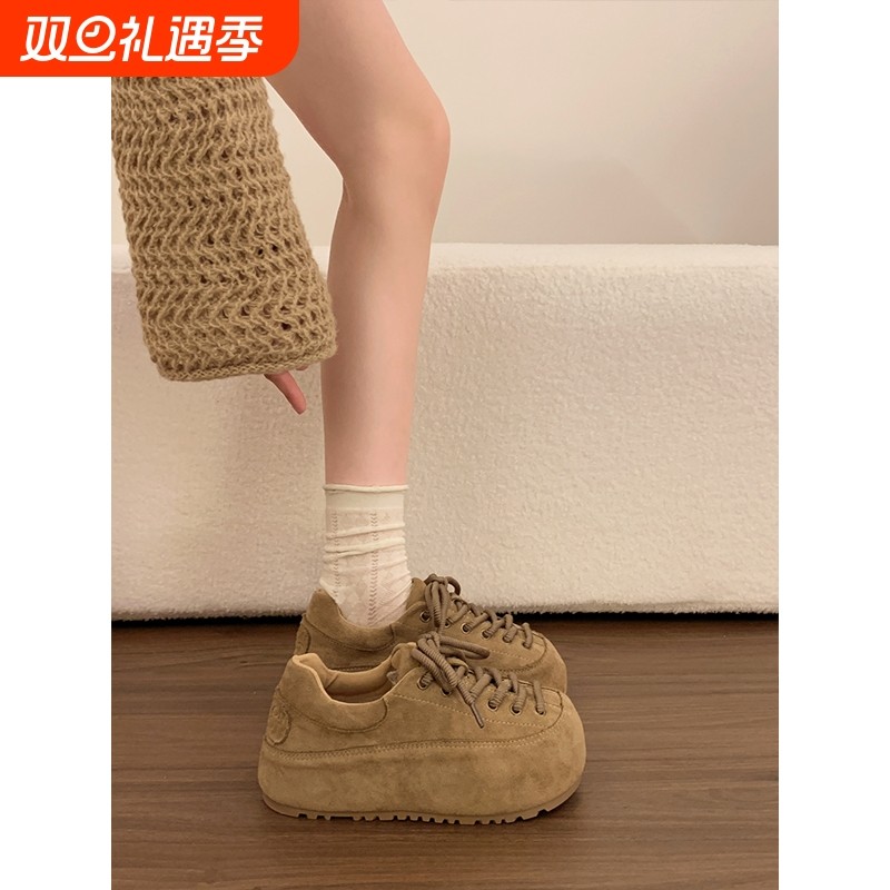 松糕厚底增高勃肯鞋女2025新款秋冬爆款丑萌大头小个子德训鞋单鞋