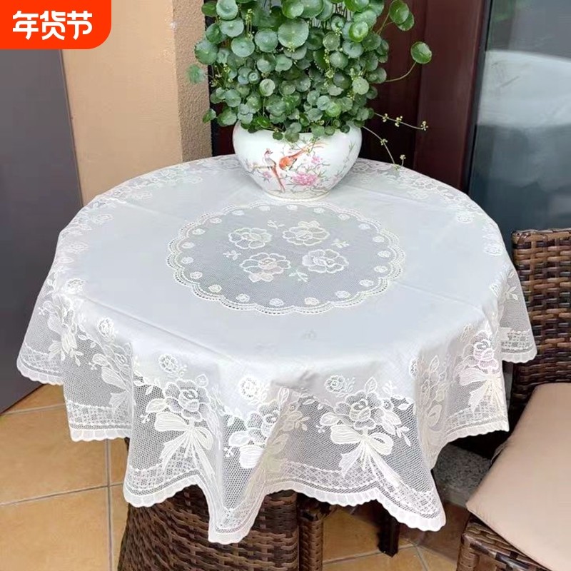 圆桌布防水防油免洗防烫塑料PVC家用耐热圆台布欧式大圆形餐桌布