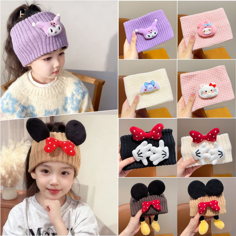 儿童宽边针织发带米奇图案保暖