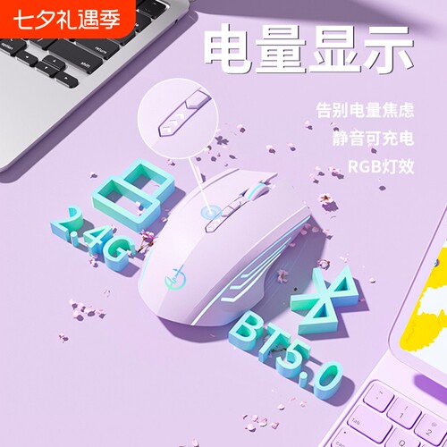 蓝牙无线鼠标静音无声可充电款