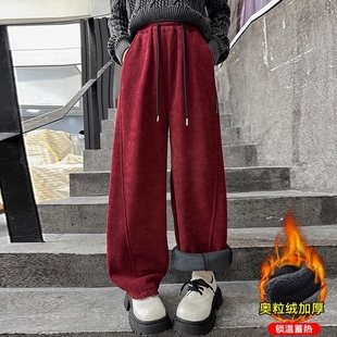 儿童冬季 新款 运动裤 大童长裤 子 女童加绒卫裤 女孩加厚裤 2025秋冬装