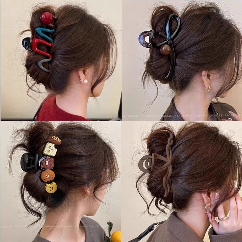 设计款波浪珍珠头发抓夹大号鲨鱼夹发夹女新款高级感夹子秋冬发饰