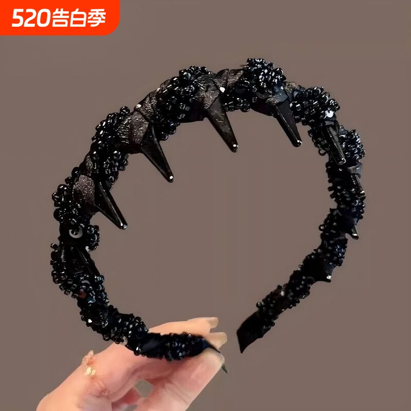 巴黎发箍女款2026新款日常外戴发卡高颅顶头箍头饰水钻带钻通勤