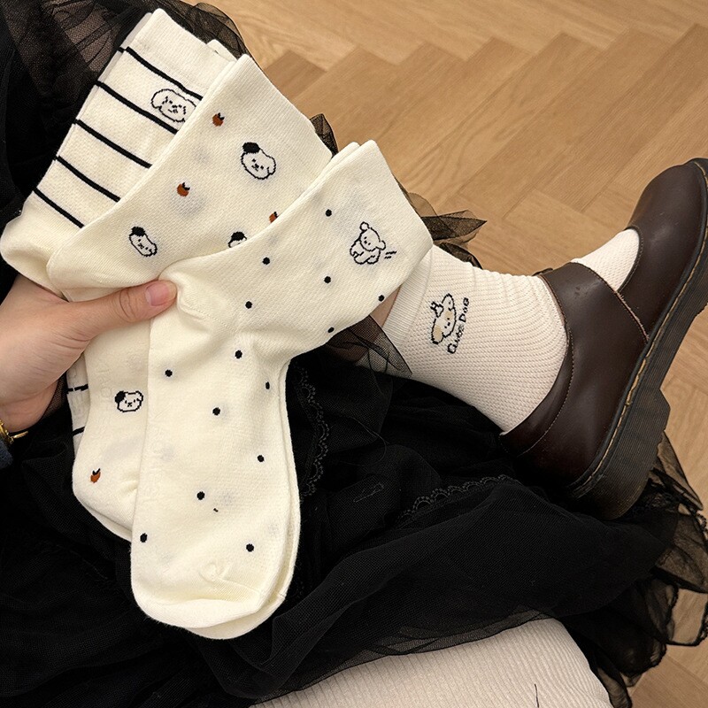 白色小腿袜JK袜子女夏季天鹅绒黑色过膝袜长袜中筒袜短袜丝袜筒袜