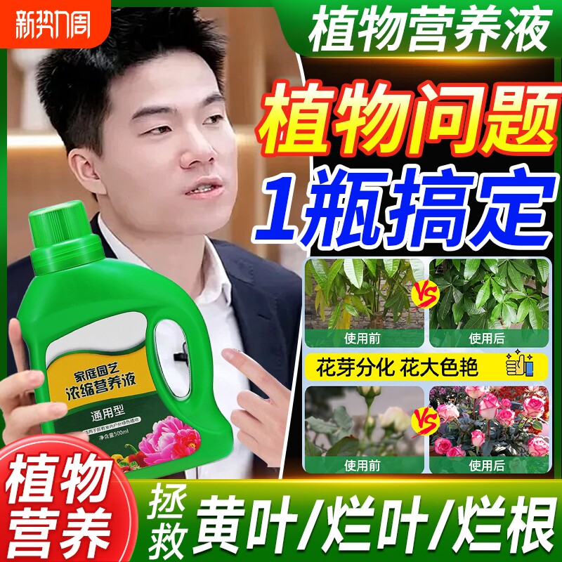 植物营养液通用型家用养花卉绿萝水培绿植多肉盆栽复活肥料室内