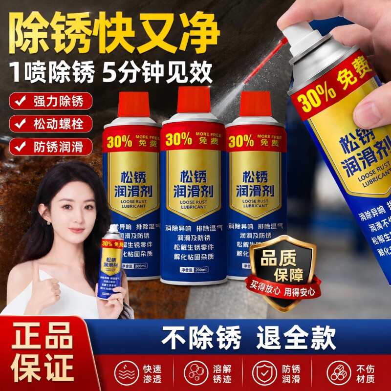 除锈剂强力去铁锈防锈润滑剂汽车螺丝栓松动剂钢铁金属去锈养护剂