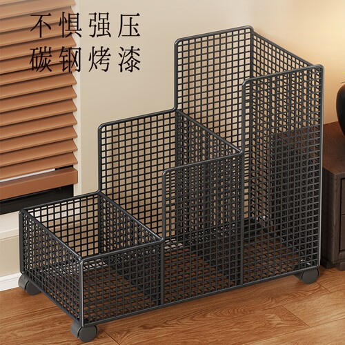 健身器材收纳筐家用带轮移动推车置物架瑜伽垫羽毛球网球收纳神器 - 封面