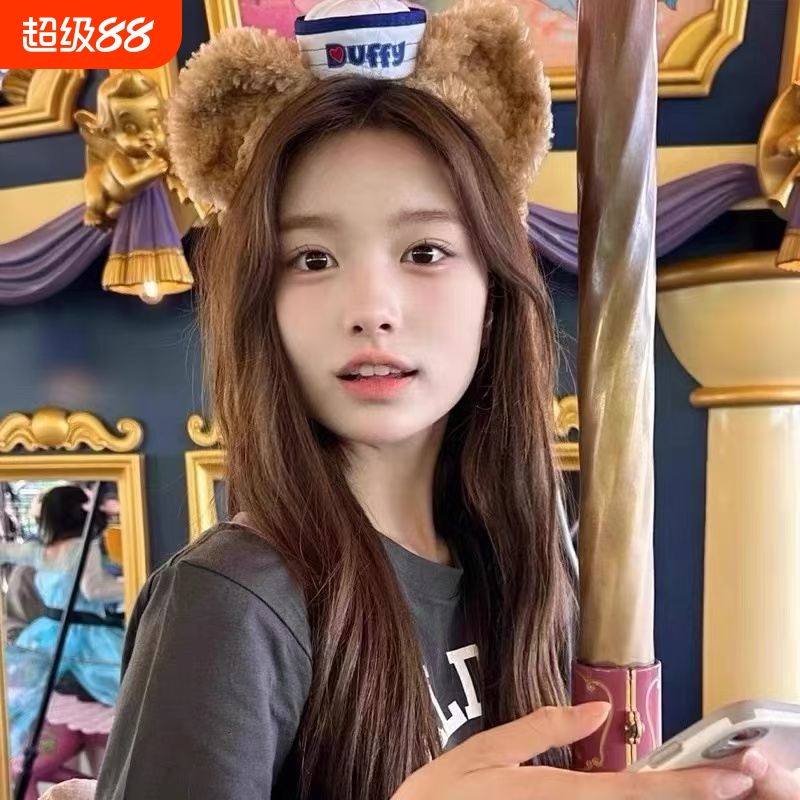迪士尼Duffy达菲熊发箍可爱水手海军帽游乐园拍照头箍头饰发饰女