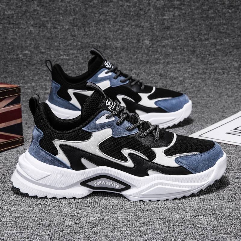 大码男鞋秋季透气45青少年运动休闲跑步鞋46小码网面老爹潮鞋ins