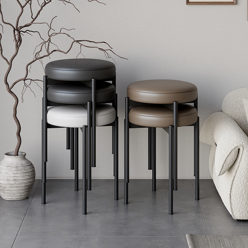 餐椅2025新款结实耐用餐桌凳高板凳久坐不累可叠放圆凳软包备用凳