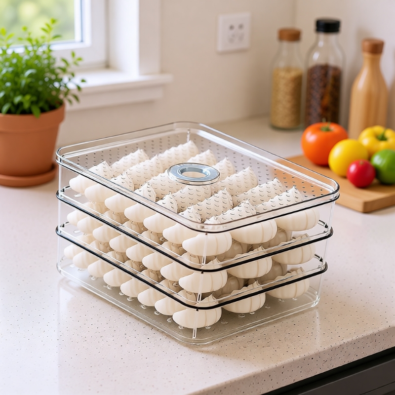 饺子收纳盒冰箱用水饺冷冻盒子食品级馄饨保鲜盒速冻分格多层打包